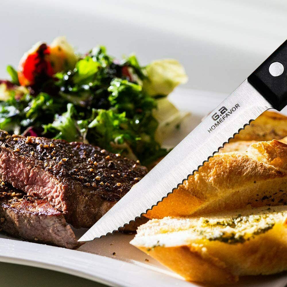 Stainless Steel Steak Knives Professional Set of 6 Sharp Chef Knife Kitchen Tool - Fresh Stock Dated January 2026