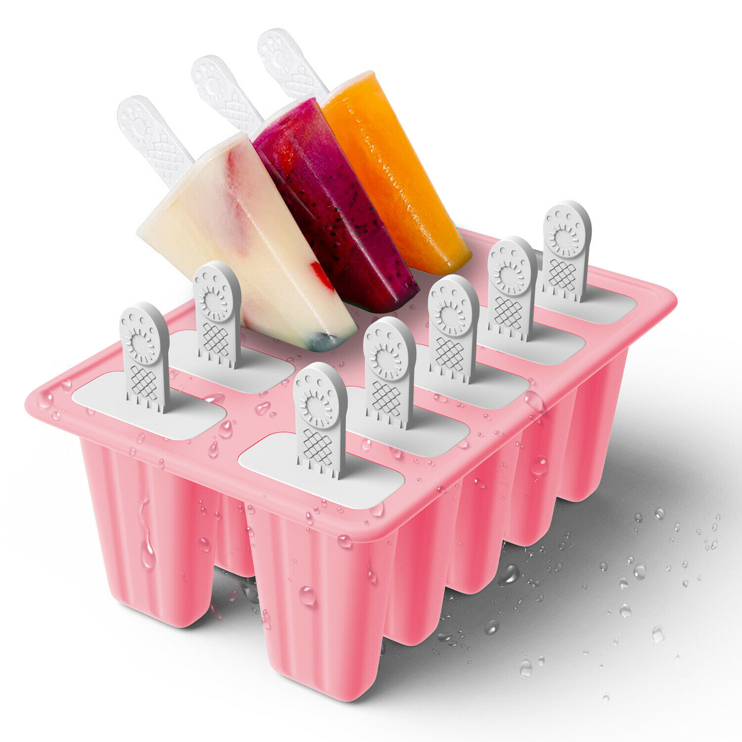 10 Cell Ice Cream Popsicle Frozen Mold Silicone Pop Maker/6 Cell Ice Cube Moulds - Fresh Stock Dated January 2026