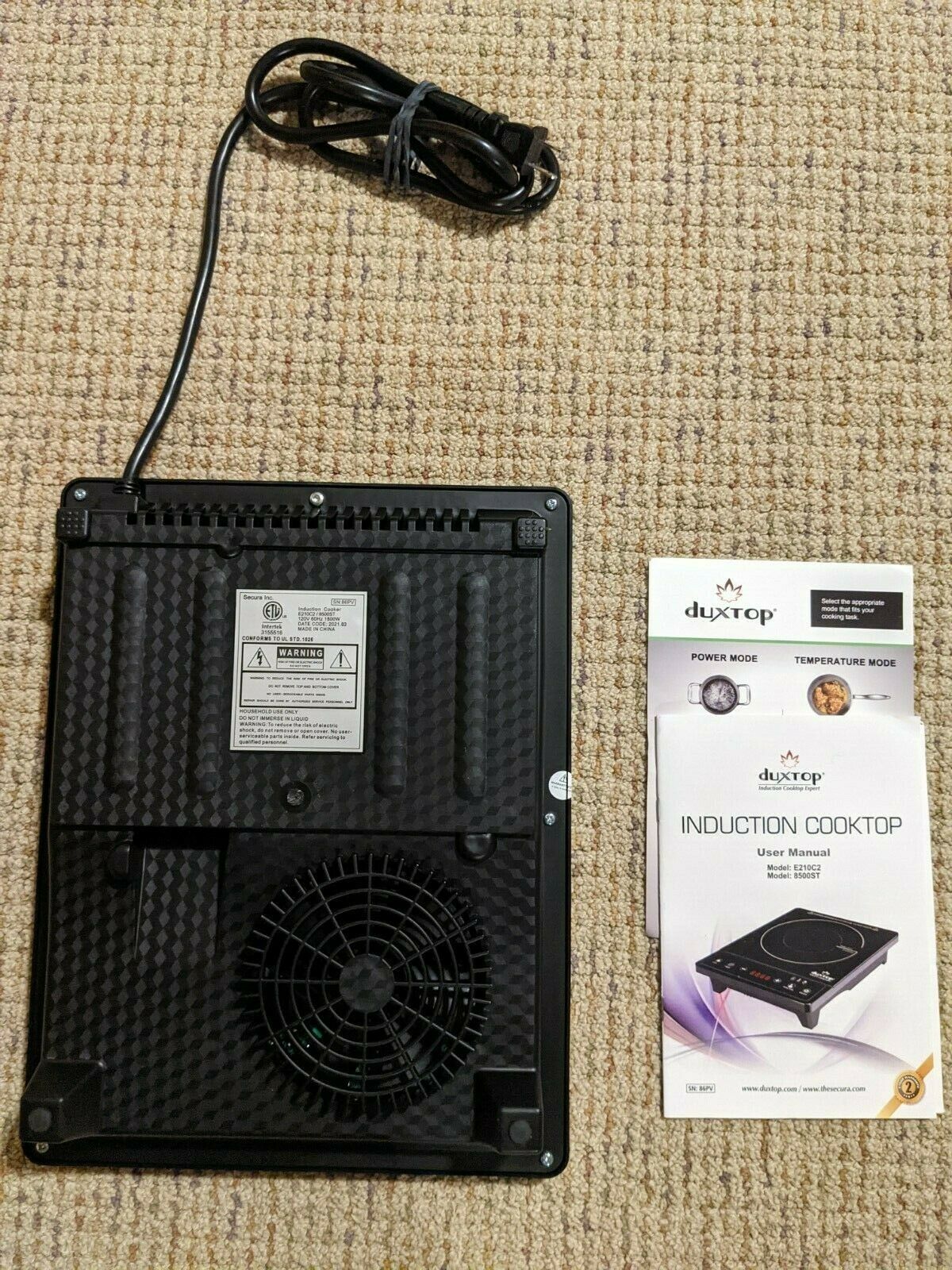 DUXTOP Induction Cooktop Model: E210C2 8500ST EXCELLENT USED FREESHIP - Fresh Stock Dated February 2026