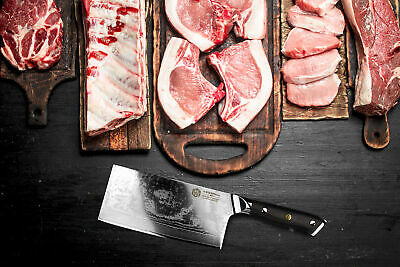 Kessaku Cleaver Butcher Knife Dynasty 67-Layer Japanese Damascus Steel, 7-Inch - Fresh Stock Dated January 2026