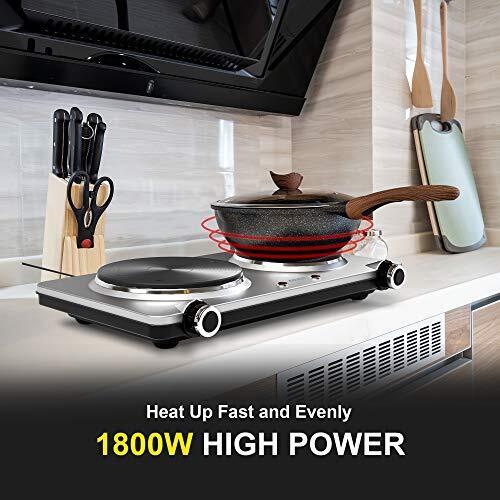 GIVENEU Electric Double Burner Hot Plate for Cooking 1800W Portable Electric ... - Fresh Stock Dated February 2026