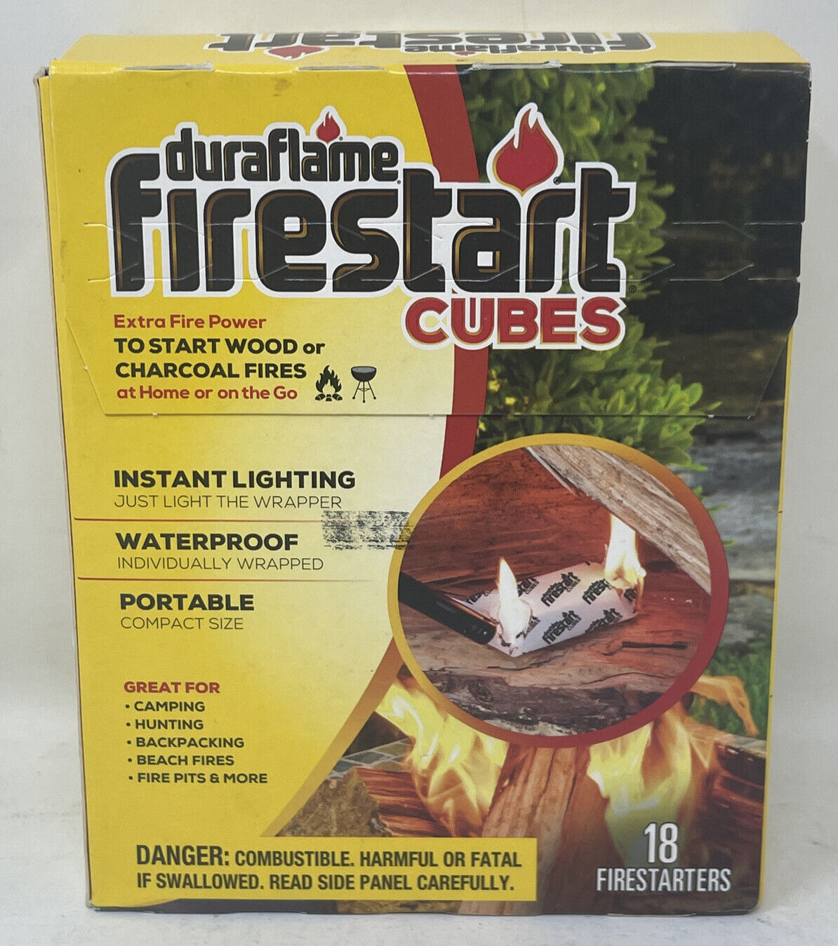 Duraflame Firestart Cubes 18 Count Firestarters for Charcoal or Wood Fires Flame - Fresh Stock Dated January 2026