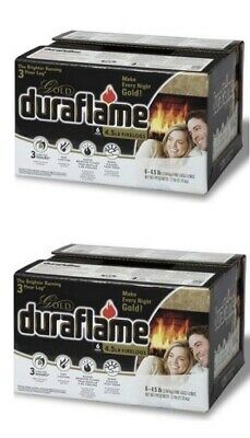 Fireplace Wood Firepit Logs Duraflame Gold Two (2) 6-Pack Cases, 3 Hour Burn - Fresh Stock Dated December 2025