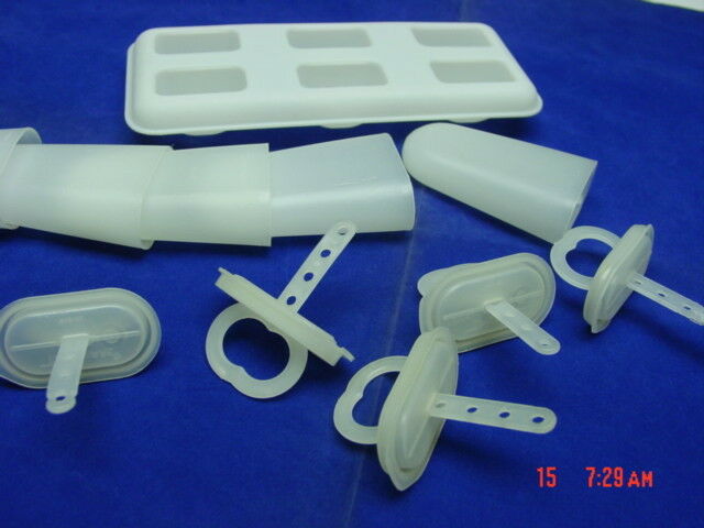 Vintage Tupperware Popsicle Molds 5 Molds 1 Tray Missing 1 Mold Frozen Treat - Fresh Stock Dated February 2026
