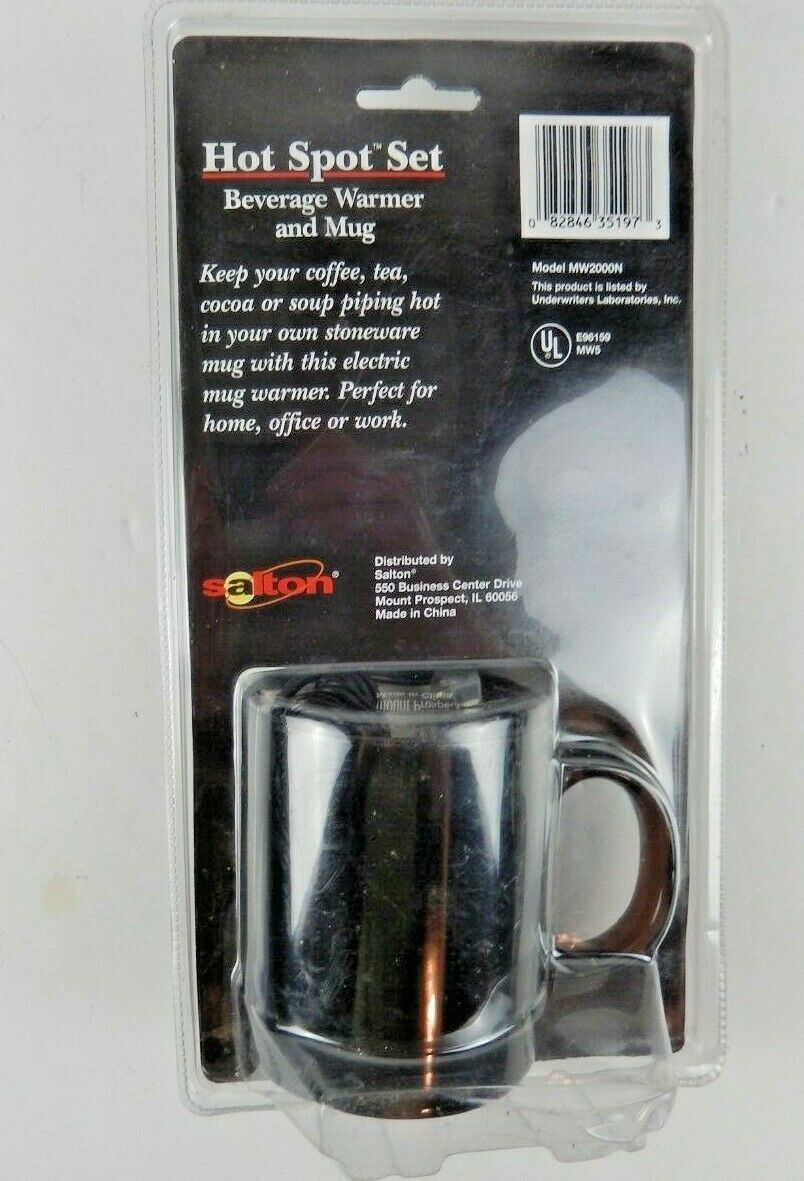 Salton Hot Spot Set Beverage Warmer and Mug Coffee Chocolate Desk MW2000N NIP - Fresh Stock Dated February 2026