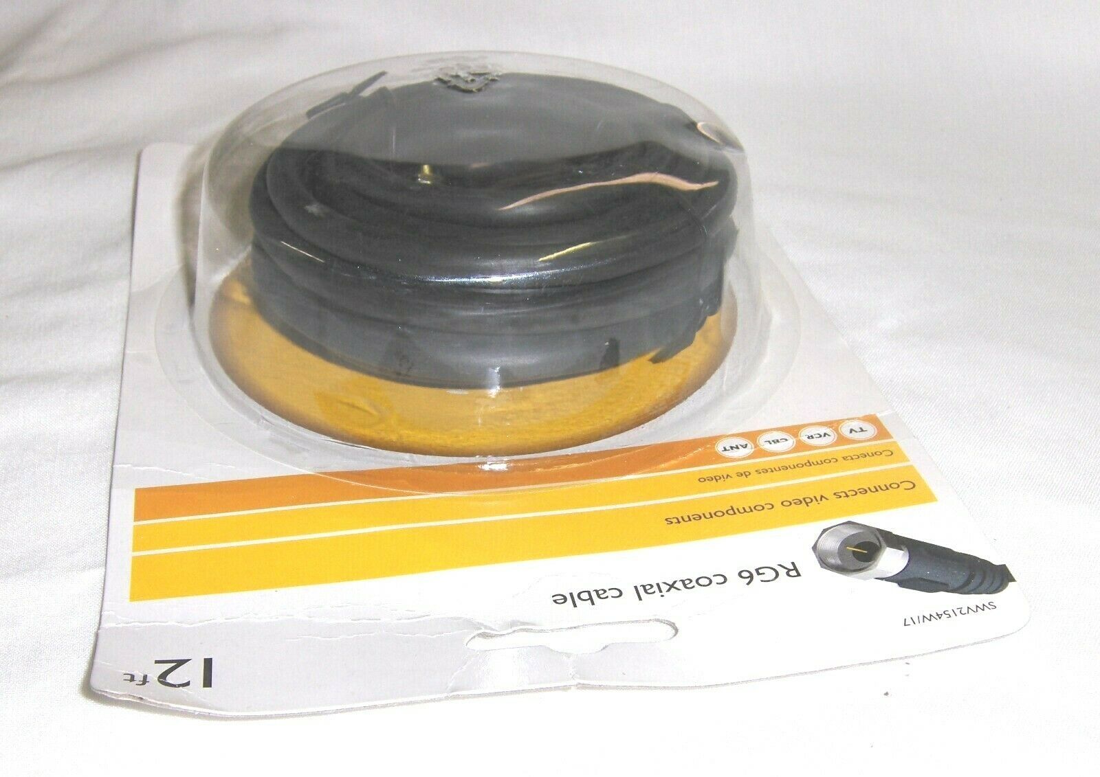 Coaxial RG6 Digital Video Cable HD TV Satellite Antenna Wire Black 12' ft New - Fresh Stock Dated December 2025