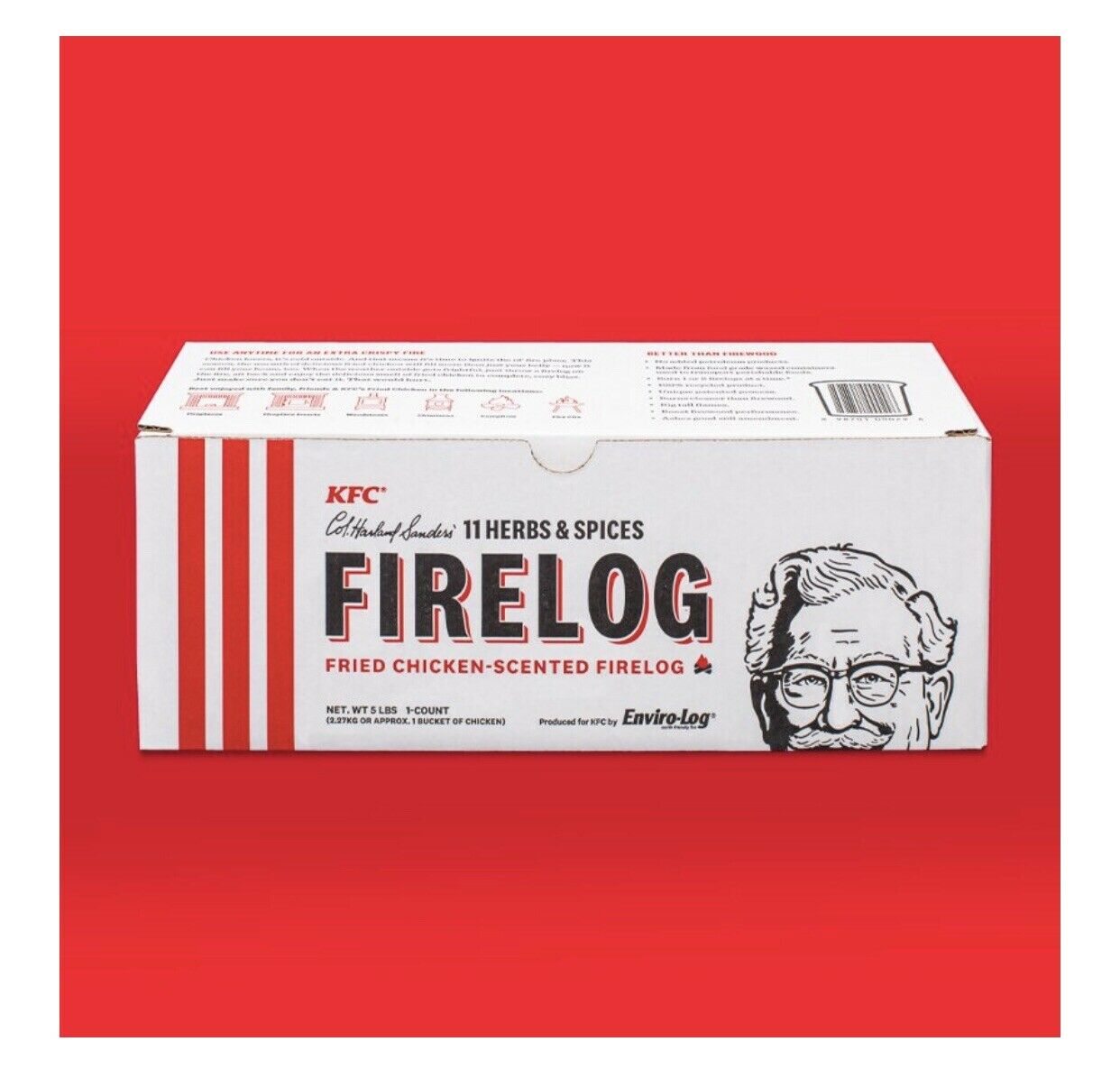 KFC Limited Edition 11 Herbs & Spices Fire Log🔥 by Enviro-Log Firelog | NEW - Fresh Stock Dated December 2025