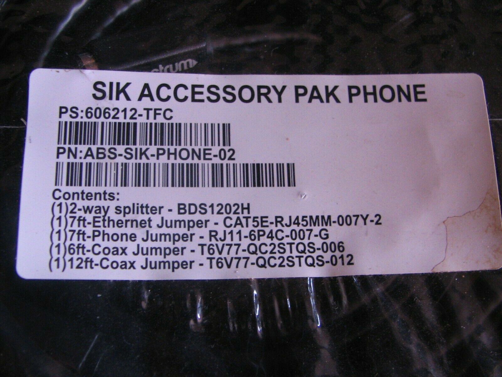 NEW! SIK Accessory Pak Phone Coaxial Jumpers,CAT5e Jumper,2-way Splitter & MORE - Fresh Stock Dated December 2025
