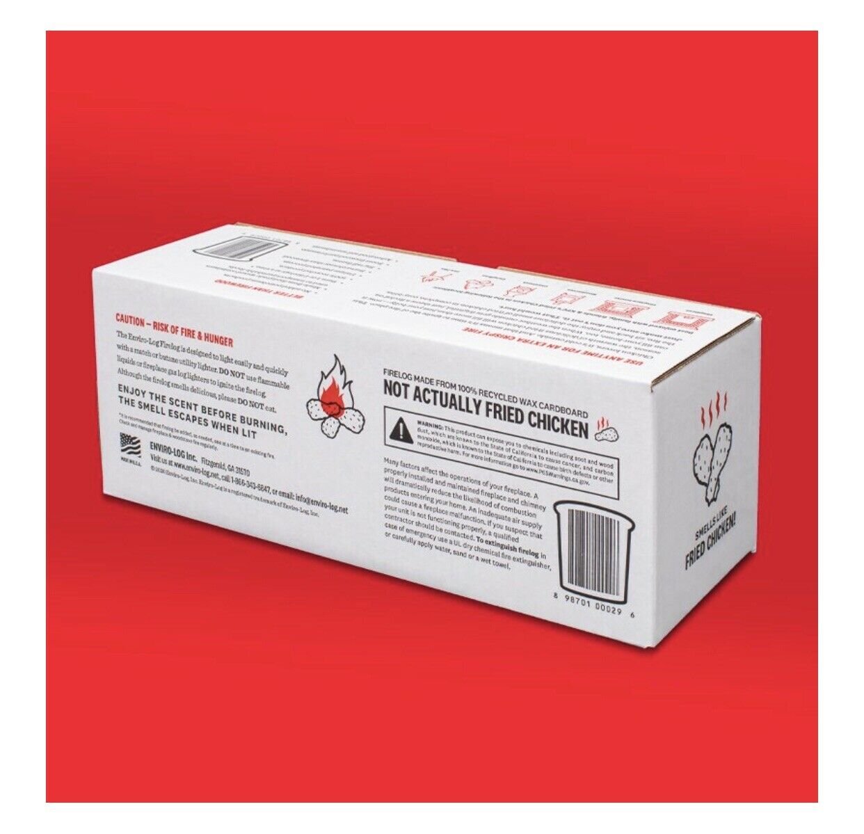 KFC Limited Edition 11 Herbs & Spices Fire Log🔥 by Enviro-Log Firelog | NEW - Fresh Stock Dated December 2025