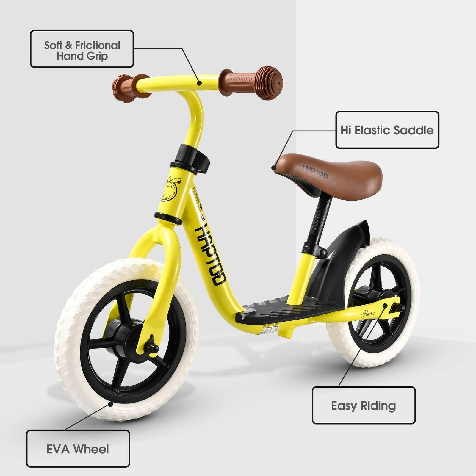 HAPTOO Balance Bike, Toddlers Walking Bicycle with Adjustable Seat and Handle... - Fresh Stock Dated January 2026