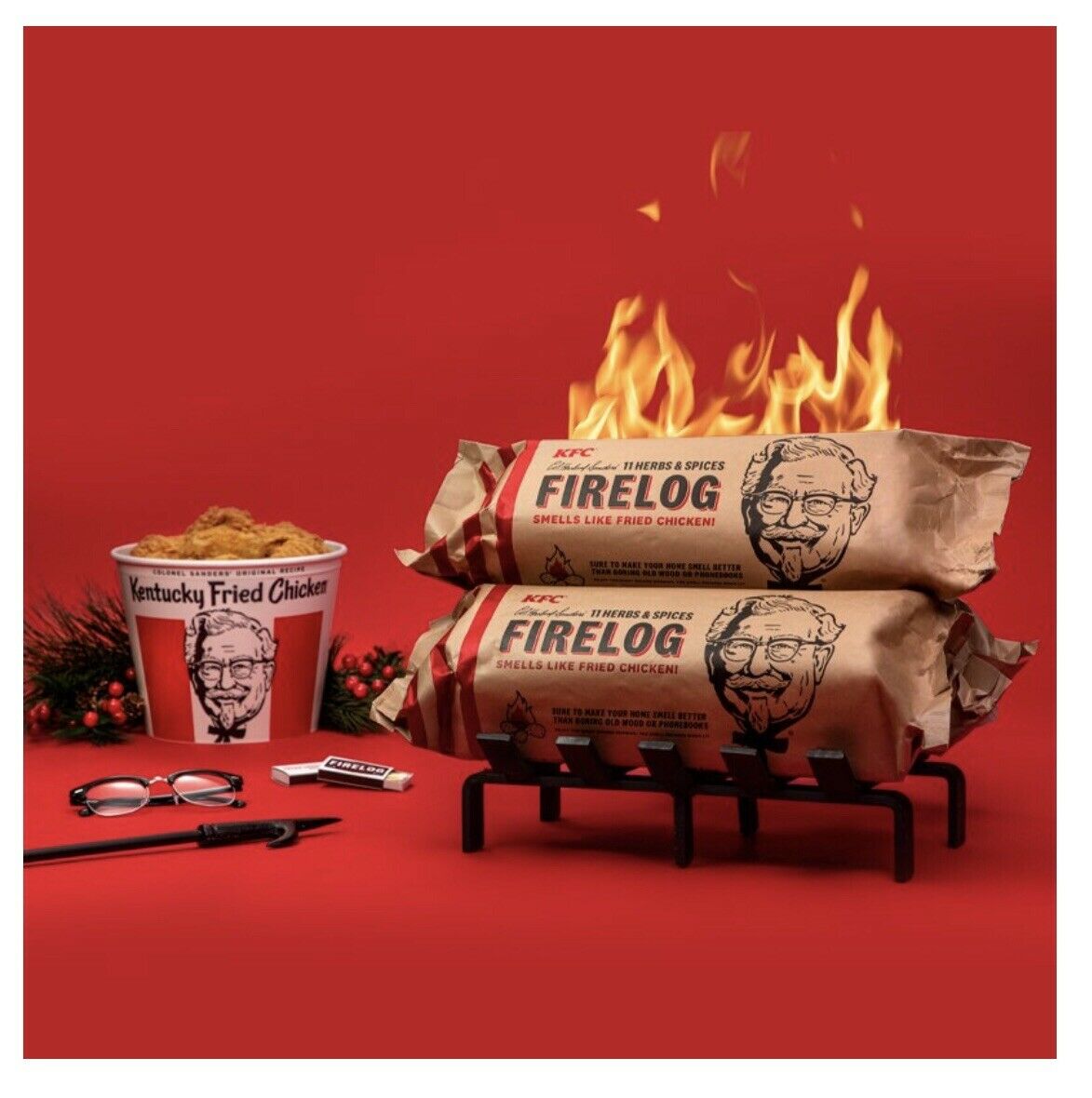KFC Limited Edition 11 Herbs & Spices Fire Log🔥 by Enviro-Log Firelog | NEW - Fresh Stock Dated December 2025