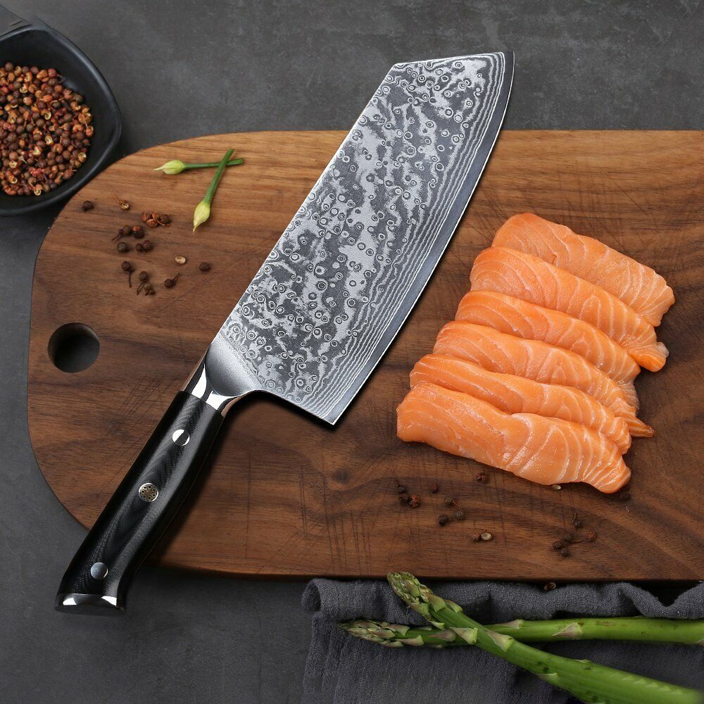 TURWHO 7.5in Cleaver Knife 67-Layer Japanese VG10 Damascus Steel Kitchen Knife - Fresh Stock Dated February 2026