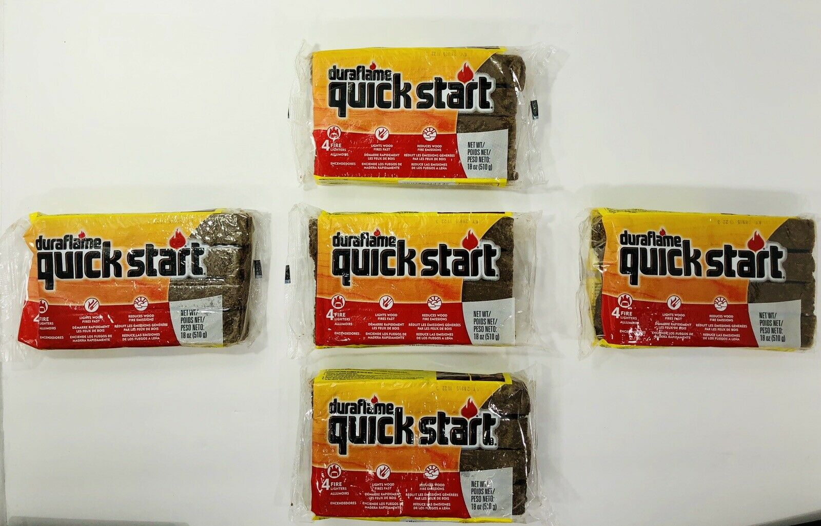 5 Duraflame Quick Start 4 Pack Fast Firelighter Fireplace Pit Wood Light Starter - Fresh Stock Dated January 2026