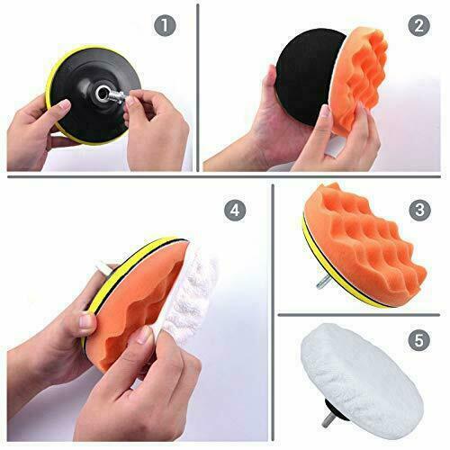 pulidora de autos para brillar carro mini de 6 inches adaptador pa taladro 11pcs - Fresh Stock Dated January 2026