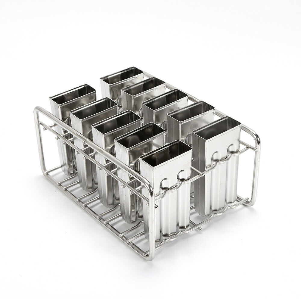 10PCS Ice Cream Stick Mold, Stainless Steel Pop Popsicle Mold Kitchen Frozen - Fresh Stock Dated February 2026