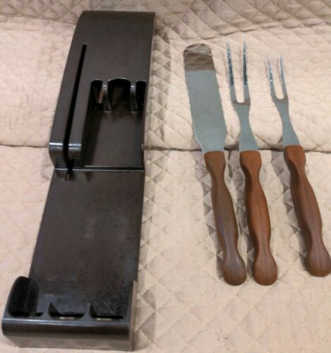 Vtg Brown Handle CUTCO Serving Set 26 27 28 Forks & Spatula Bakelite Case - Fresh Stock Dated January 2026