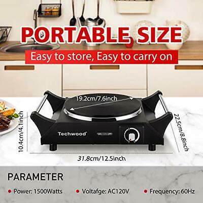 Hot Plate Portable Electric Stove 1500W Cast Iron Stove Single Burner - Fresh Stock Dated February 2026