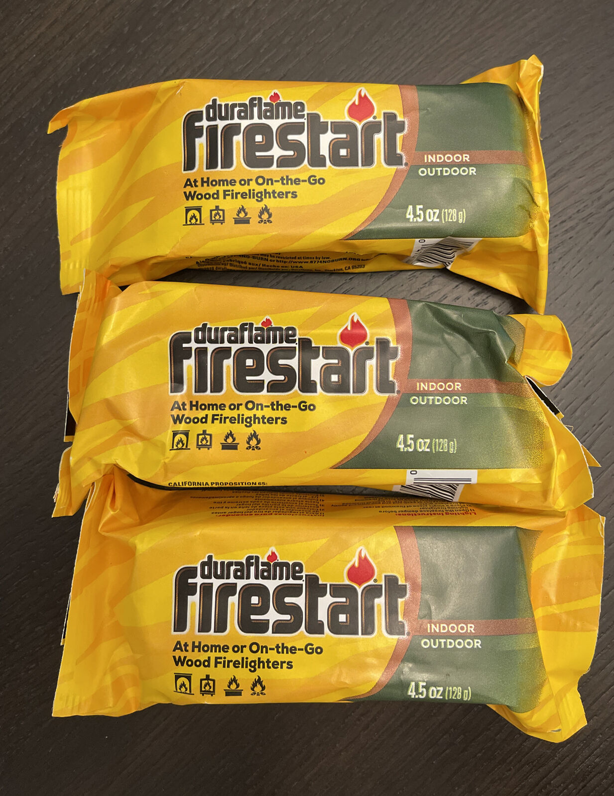Lot of 3 Duraflame Firestart Indoor/Outdoor Wood Firelighters - Fresh Stock Dated January 2026