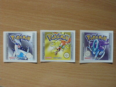 Gameboy Pokemon Collection Replacement Label Decal Sticker Nintendo Cartridge - Fresh Stock Dated December 2025