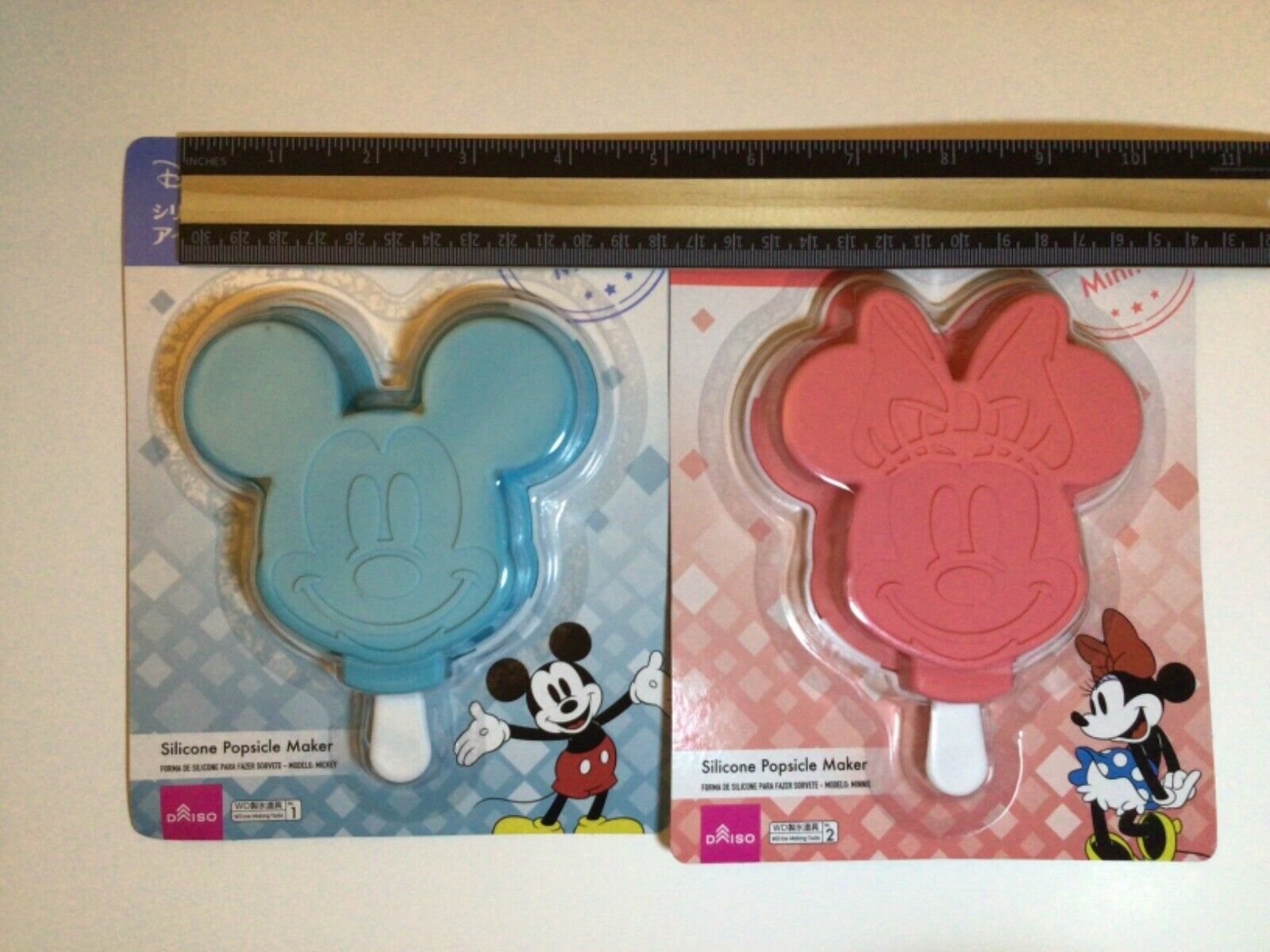 Daiso Disney Mickey Mouse & Minnie Mouse Silicone Popsicle Maker Mold Set of 4 - Fresh Stock Dated February 2026