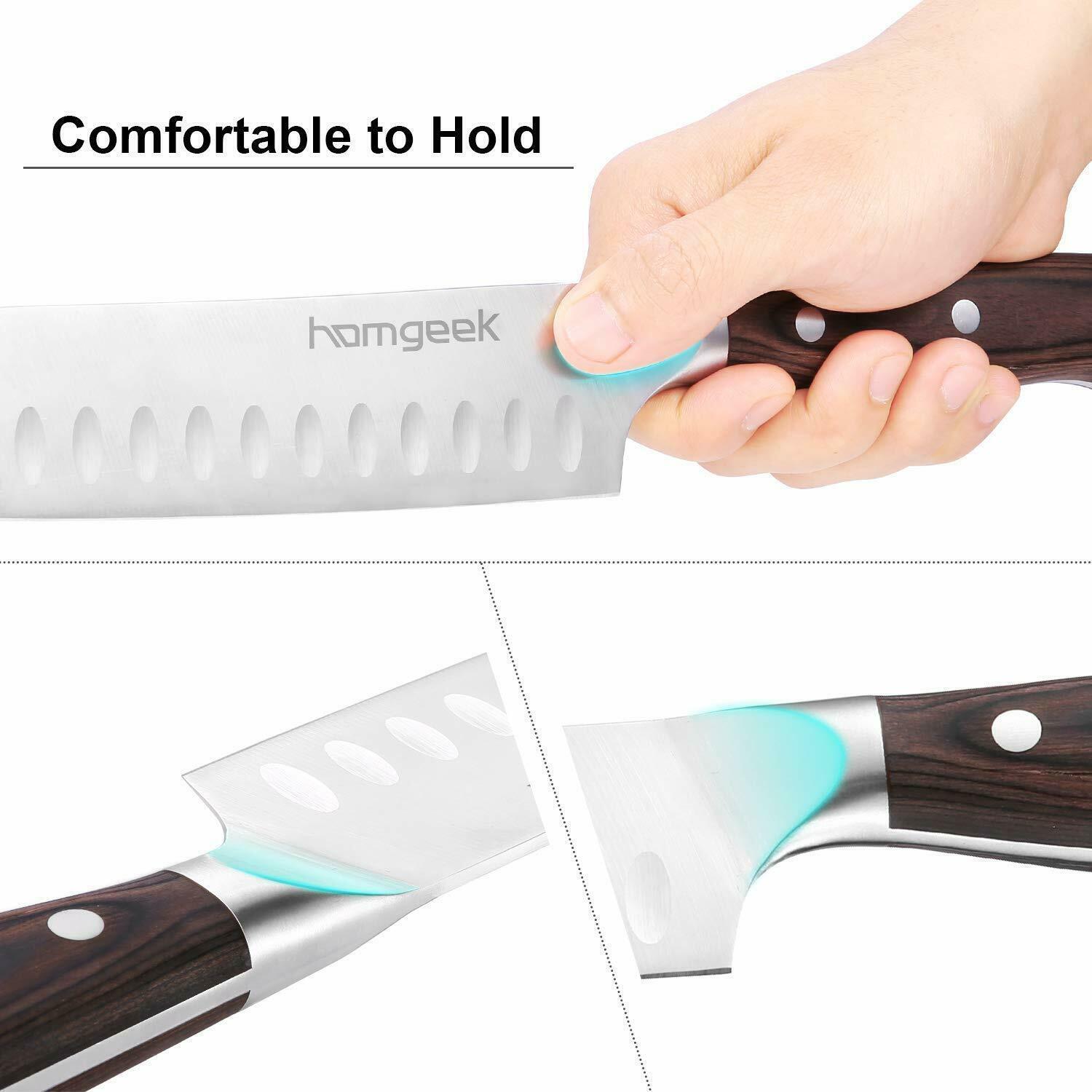 Knife Set, 15-Piece Kitchen Knife Set with Block Wooden, Manual Sharpening - Fresh Stock Dated January 2026