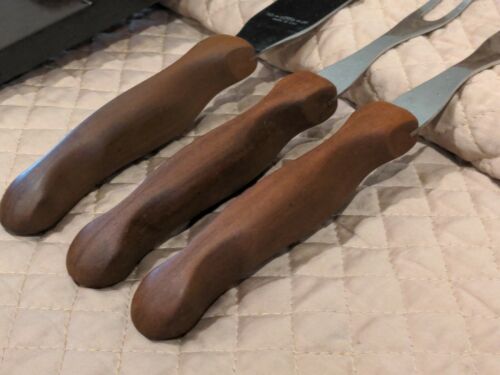 Vtg Brown Handle CUTCO Serving Set 26 27 28 Forks & Spatula Bakelite Case - Fresh Stock Dated January 2026