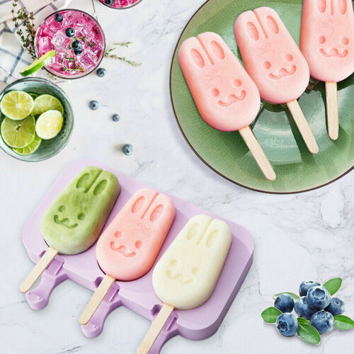 Silicone Frozen Popsicle Mold Ice Cream Lolly Pop Maker Tray with Lid+50 Sticks - Fresh Stock Dated February 2026