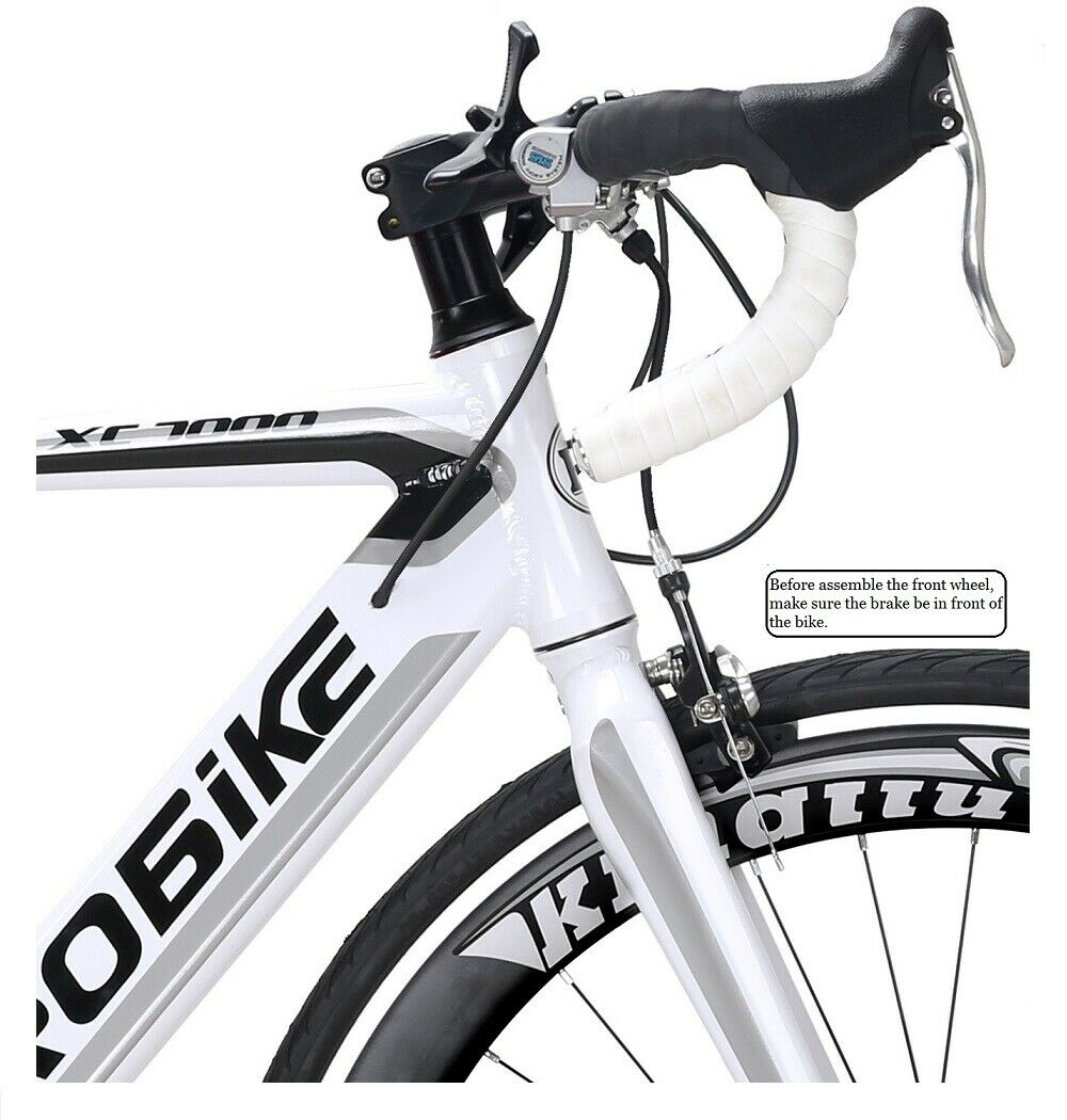 Eurobike XC7000 Road Bike 54 Cm Aluminum Frame 14 Speed Road Bicycle White - Fresh Stock Dated December 2025
