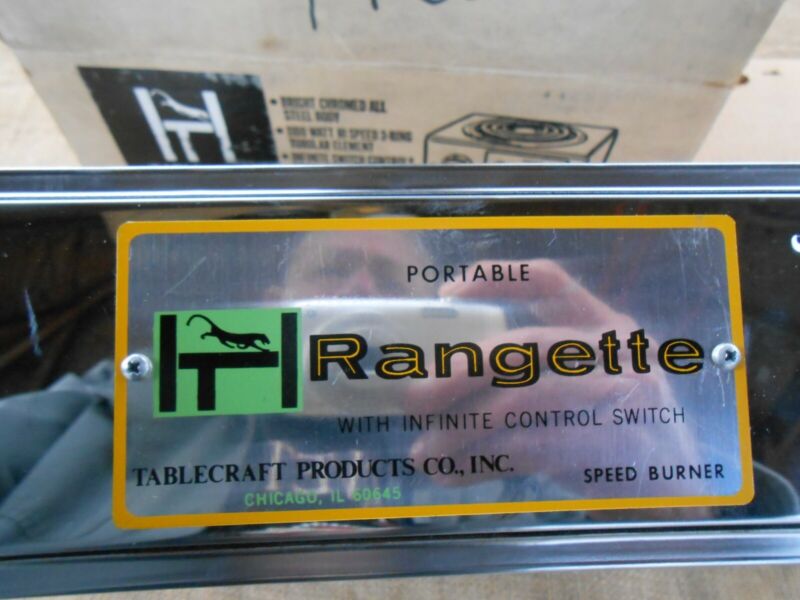 Vtg  Tablecraft Rangette 1 Burner Portable Electric Hotplate Model 110 -A -CUl - Fresh Stock Dated February 2026