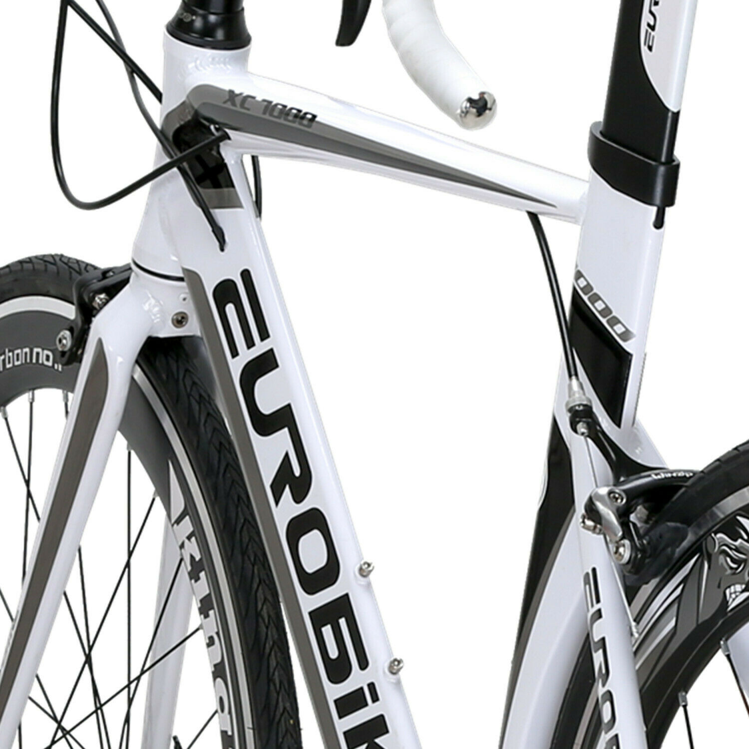 Eurobike XC7000 Road Bike 54 Cm Aluminum Frame 14 Speed Road Bicycle White - Fresh Stock Dated December 2025