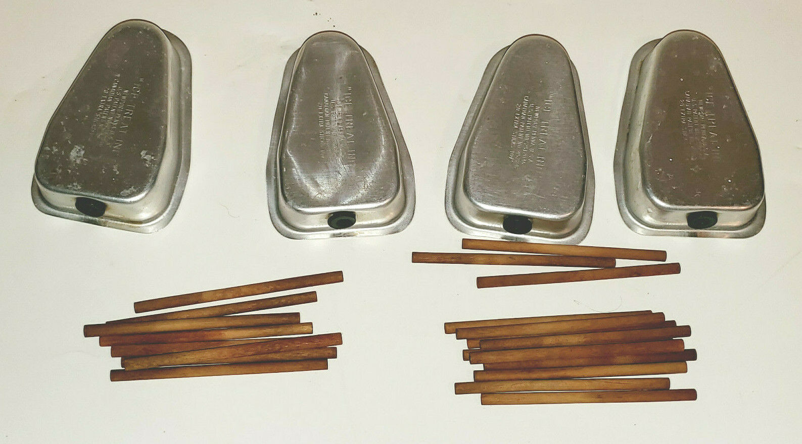 VINTAGE ALUMINUM  FROZEN TREAT ICE POP ICE POPSICLE MAKER MOLD SET/4 & STICKS - Fresh Stock Dated February 2026