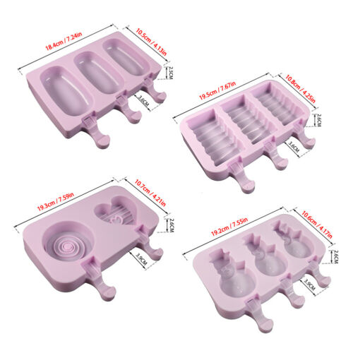 DIY Silicone Ice Cream Mold Reusable Ice Cube Tray Maker Kit with 50 Wooden Cane - Fresh Stock Dated February 2026