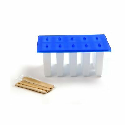 Norpro Frozen Ice Pop Maker, 4x9x5.5 inches, White/Blue - Fresh Stock Dated February 2026