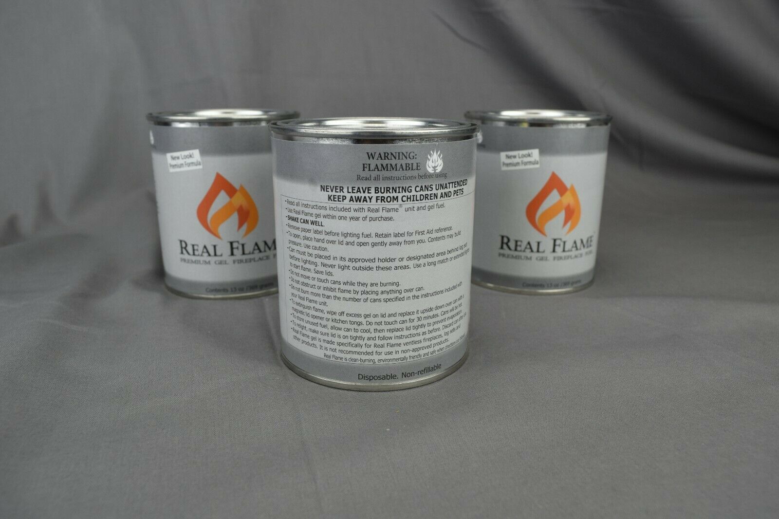 Real Flame 13 oz Premium Gel Fireplace Fuel - Case of 21 - Fresh Stock Dated December 2025
