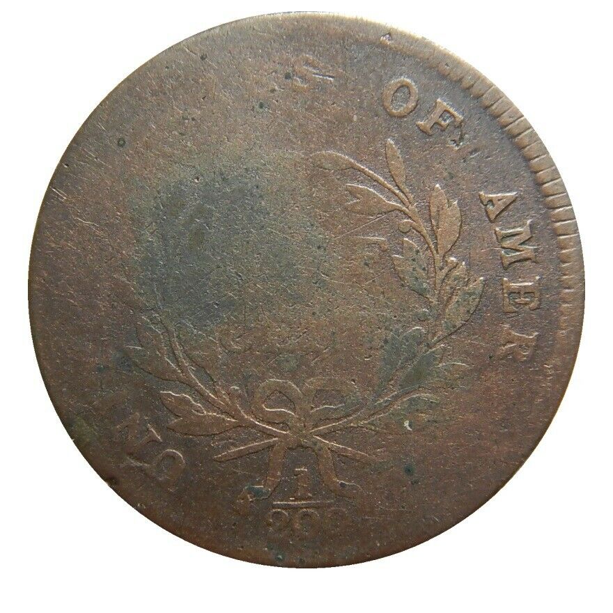 Half cent/penny 1797, 1 above 1 plain edge late die state - Fresh Stock Dated December 2025