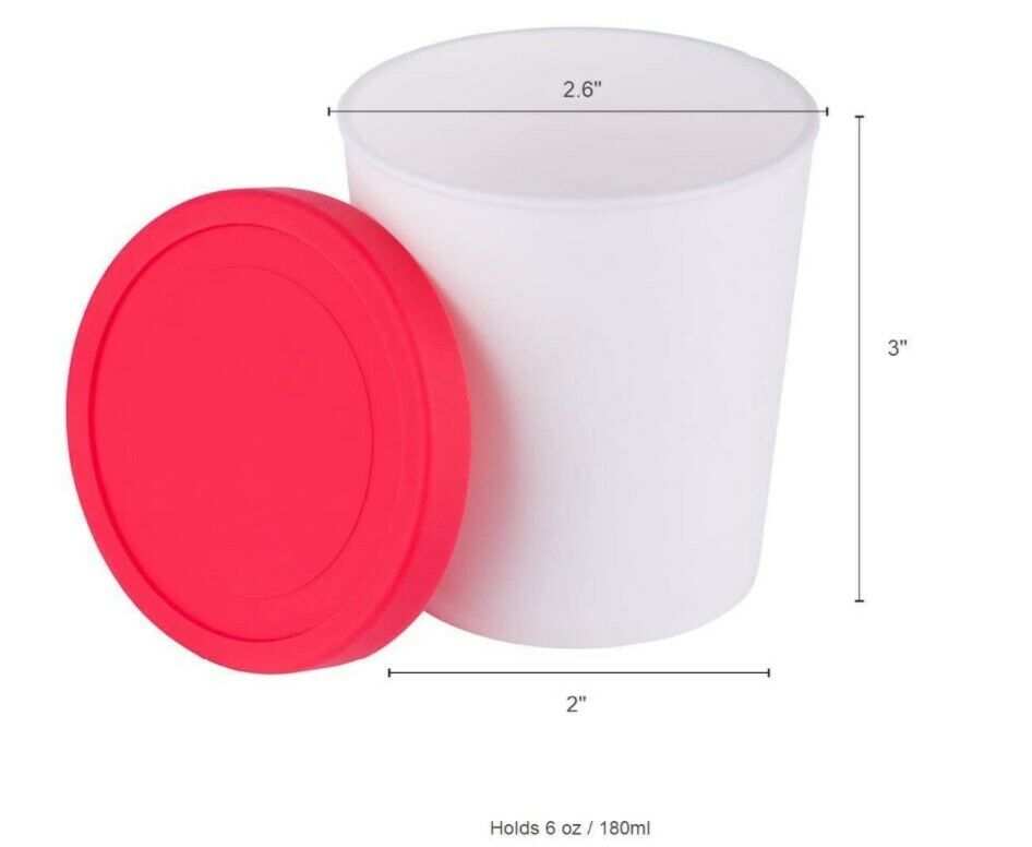 Mini Envases Para Congelador De Helados - Juego De 6 Con Tapas De Silicona - Fresh Stock Dated February 2026