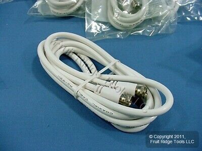 50 Leviton White 6' Coaxial Video Cables RG59 Plugs 75-Ohm F-Type Wire C5851-6W - Fresh Stock Dated December 2025
