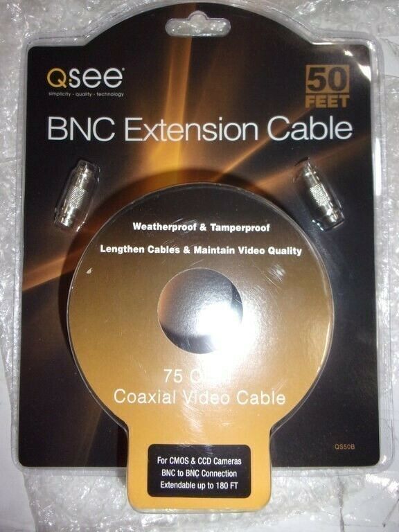 Lot of 10*Q-See QS50B 50FT BNC Ext. 75 OHM Coaxial Video Cables/OPEN BOX - Fresh Stock Dated December 2025