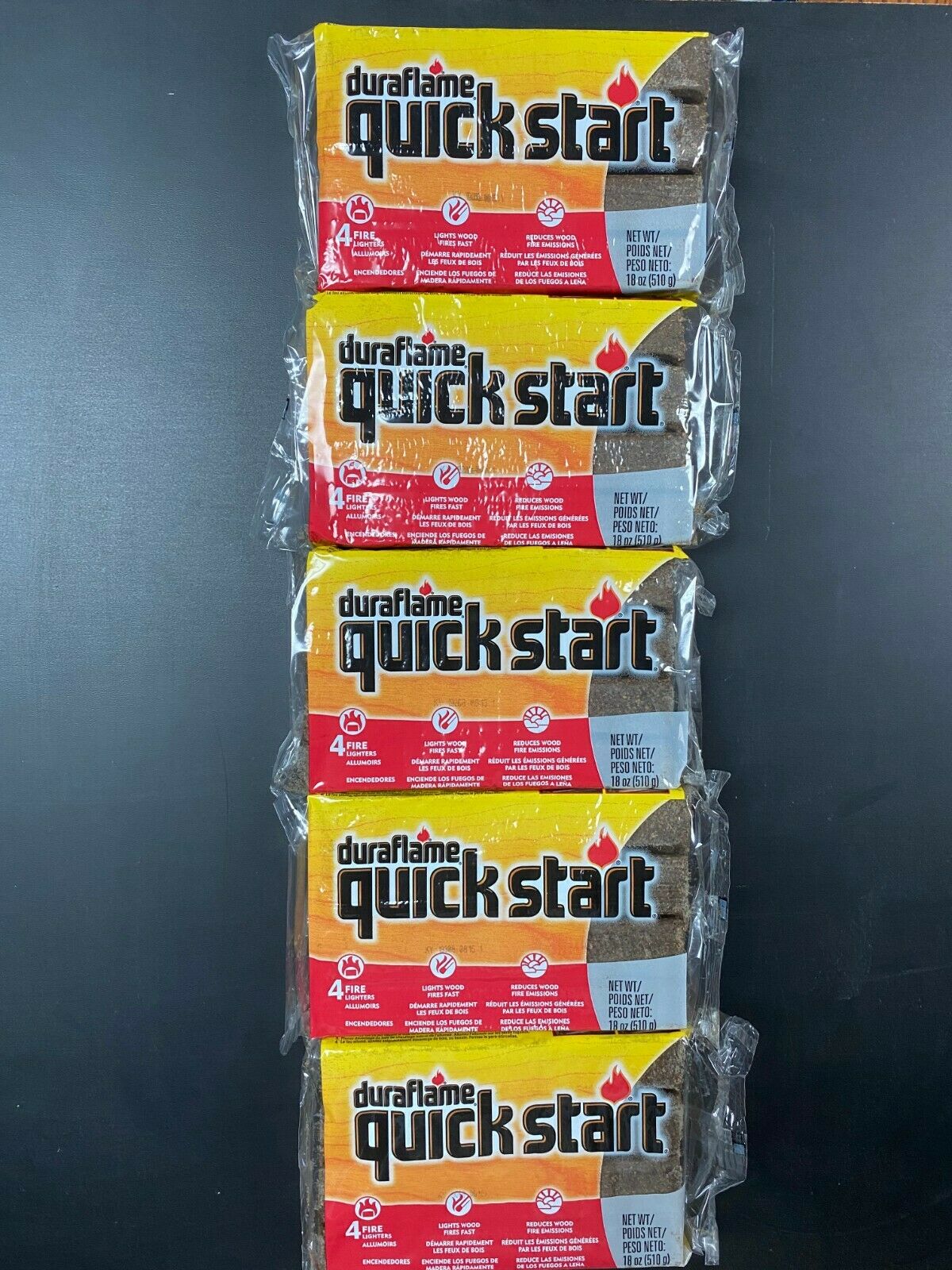 DURAFLAME QUICKSTART FIRE LOG STARTER FIRE LIGHTER (5-4 PACKS=20 TOTAL)FAST SHIP - Fresh Stock Dated December 2025