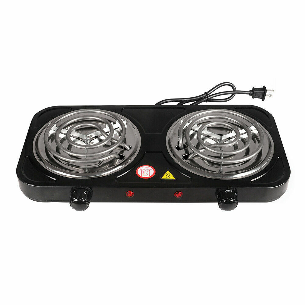 2000W Electric Double Burner 110V Hot Plate Portable Camping Dorm Stove Cooker - Fresh Stock Dated February 2026