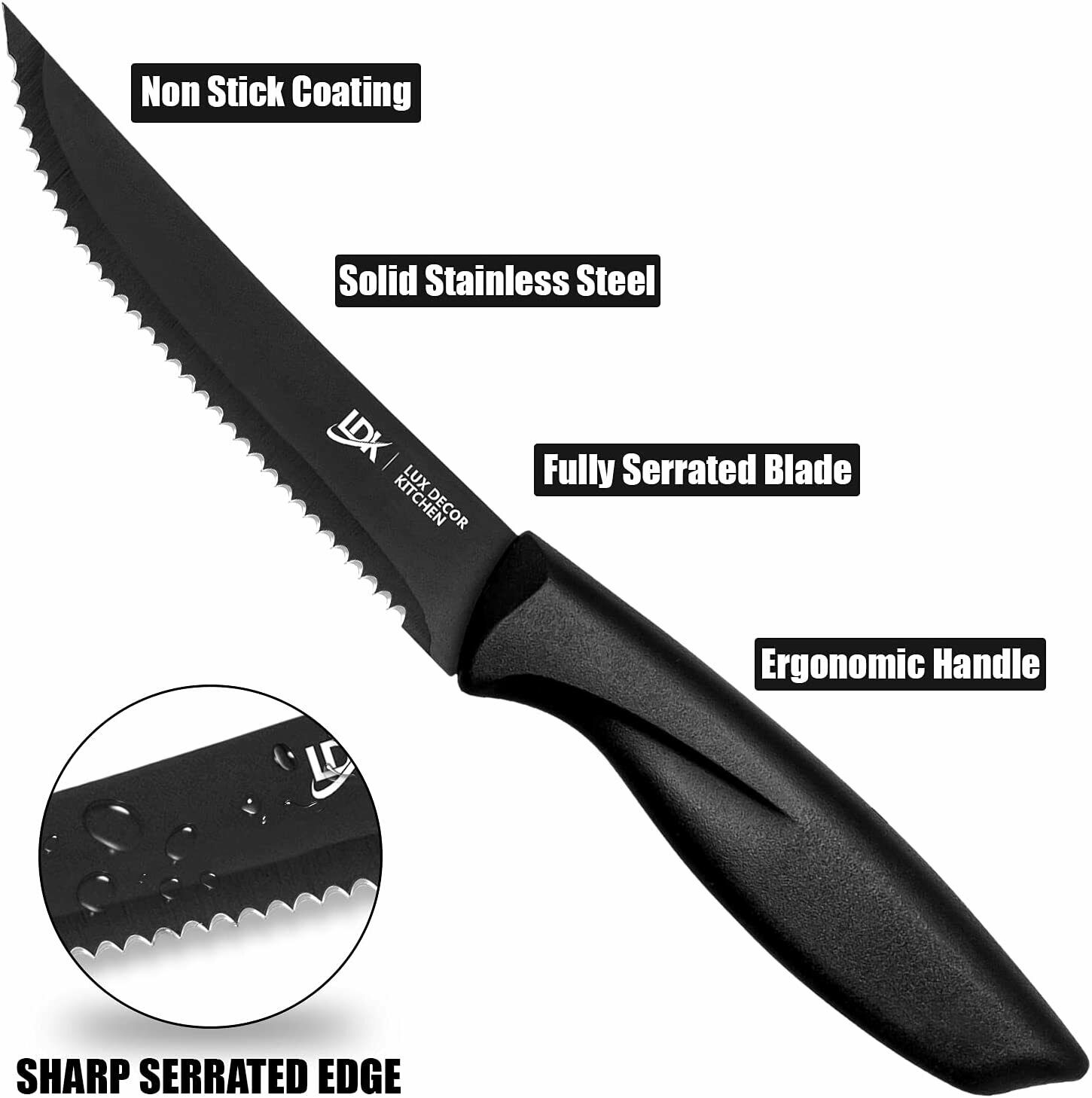 Professional 8 Piece Stainless Steel Steak Knife Sharp Chef Knives Kitchen Tool - Fresh Stock Dated January 2026