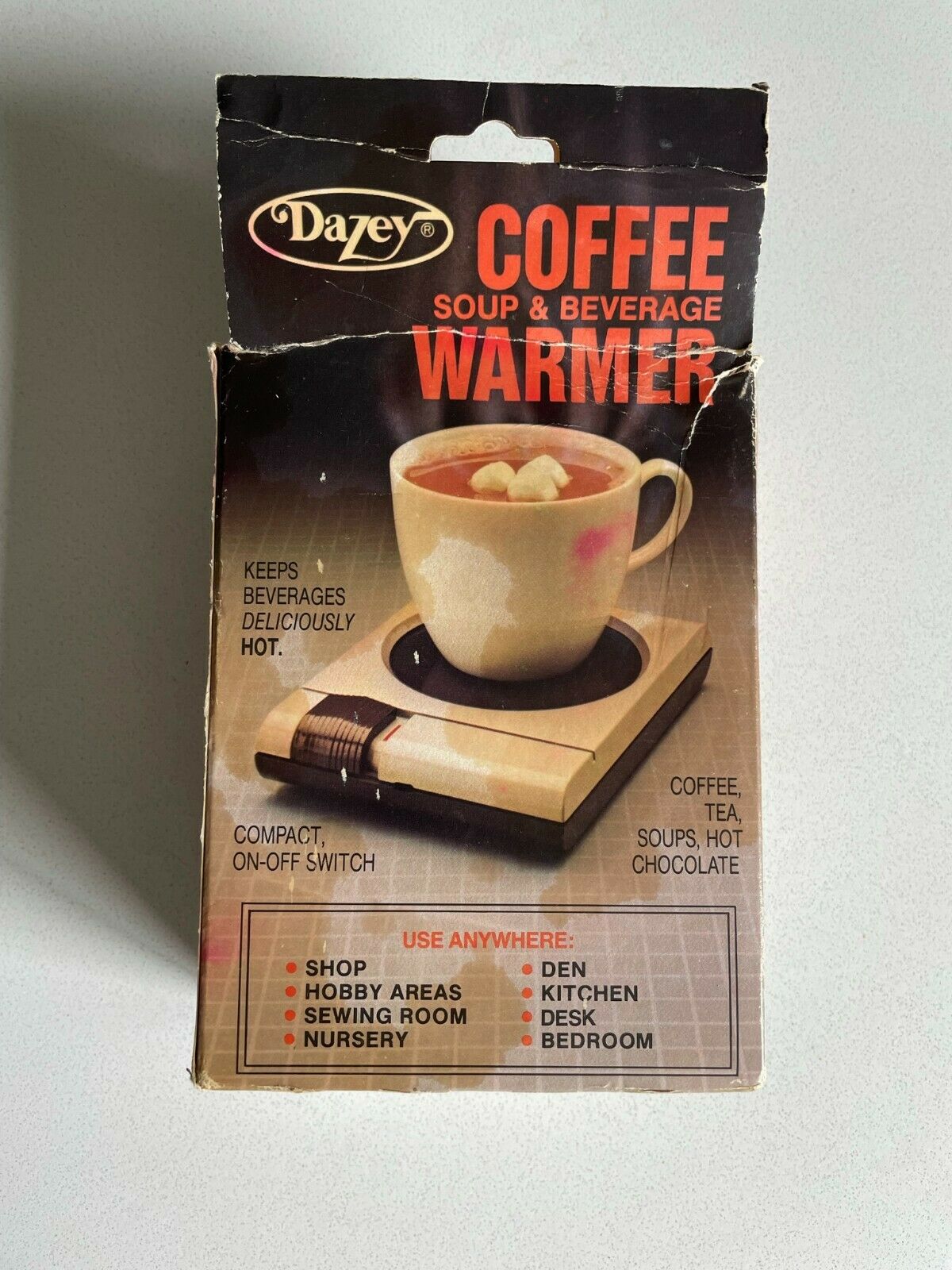 Vintage Dazey Coffee Soup Beverage Cup Mug Warmer 25 Watts CW-10 Rare Brown - Fresh Stock Dated February 2026