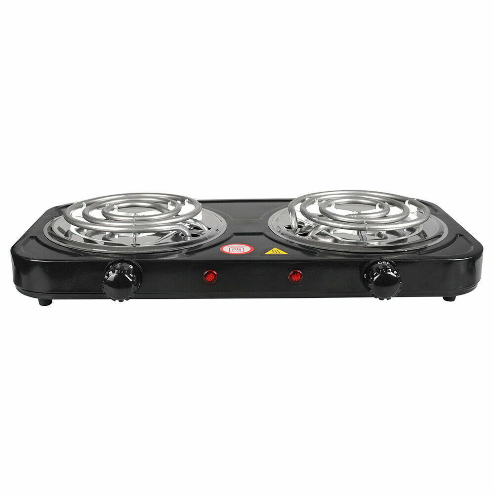 2000W Electric Double Burner 110V Hot Plate Portable Camping Dorm Stove Cooker - Fresh Stock Dated February 2026
