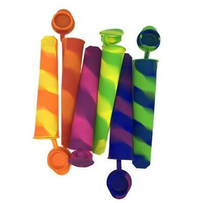 Set of 6 Silicone Ice Cream Mold Popsicle Holder Ice-Pop Sleeves Freezer Kitchen - Fresh Stock Dated February 2026