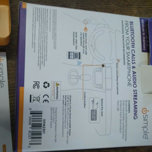 iSimple ISFM2351 TranzIt BLU HF Bluetooth Enabled FM Transmitter--NEW IN BOX - Fresh Stock Dated December 2025