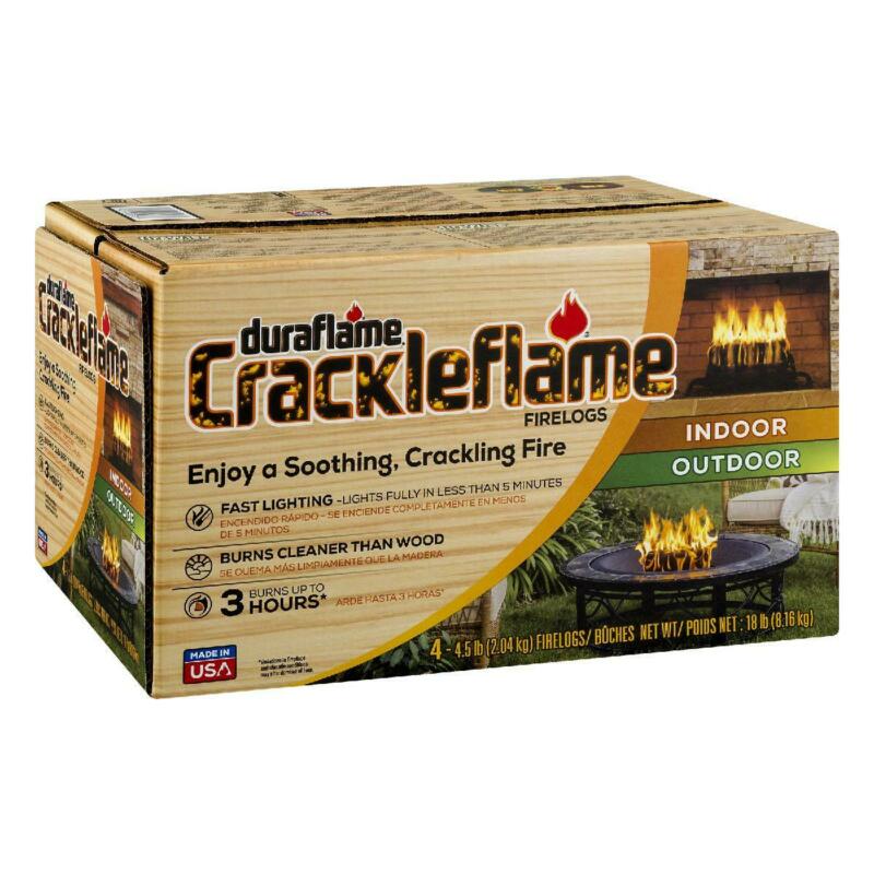 duraflame&reg; Crackleflame&reg; 4.5lb 3-hr Indoor/ Outdoor Firelog - 4-pack - Fresh Stock Dated January 2026