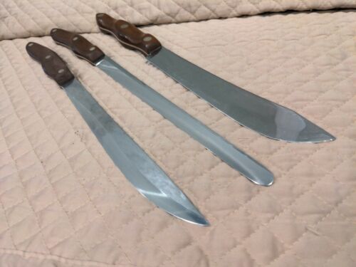3 CUTCO Knives with Wall Mount Holder No. 22, 23, 24 Brown Handles - Fresh Stock Dated January 2026