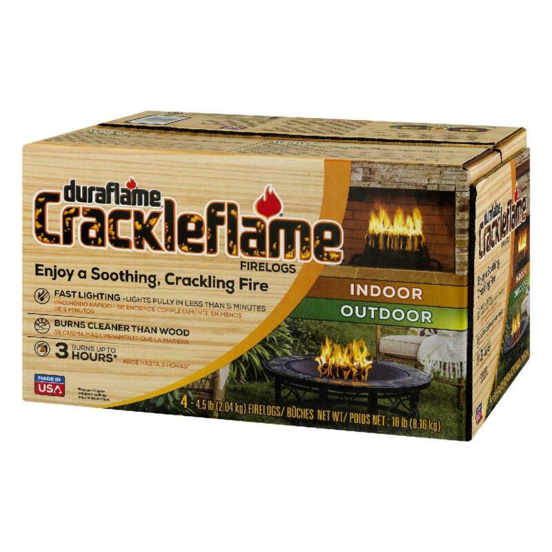 duraflame&reg; Crackleflame&reg; 4.5lb 3-hr Indoor/ Outdoor Firelog - 4-pack - Fresh Stock Dated January 2026