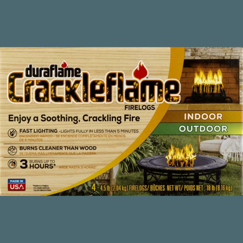 duraflame&reg; Crackleflame&reg; 4.5lb 3-hr Indoor/ Outdoor Firelog - 4-pack - Fresh Stock Dated January 2026