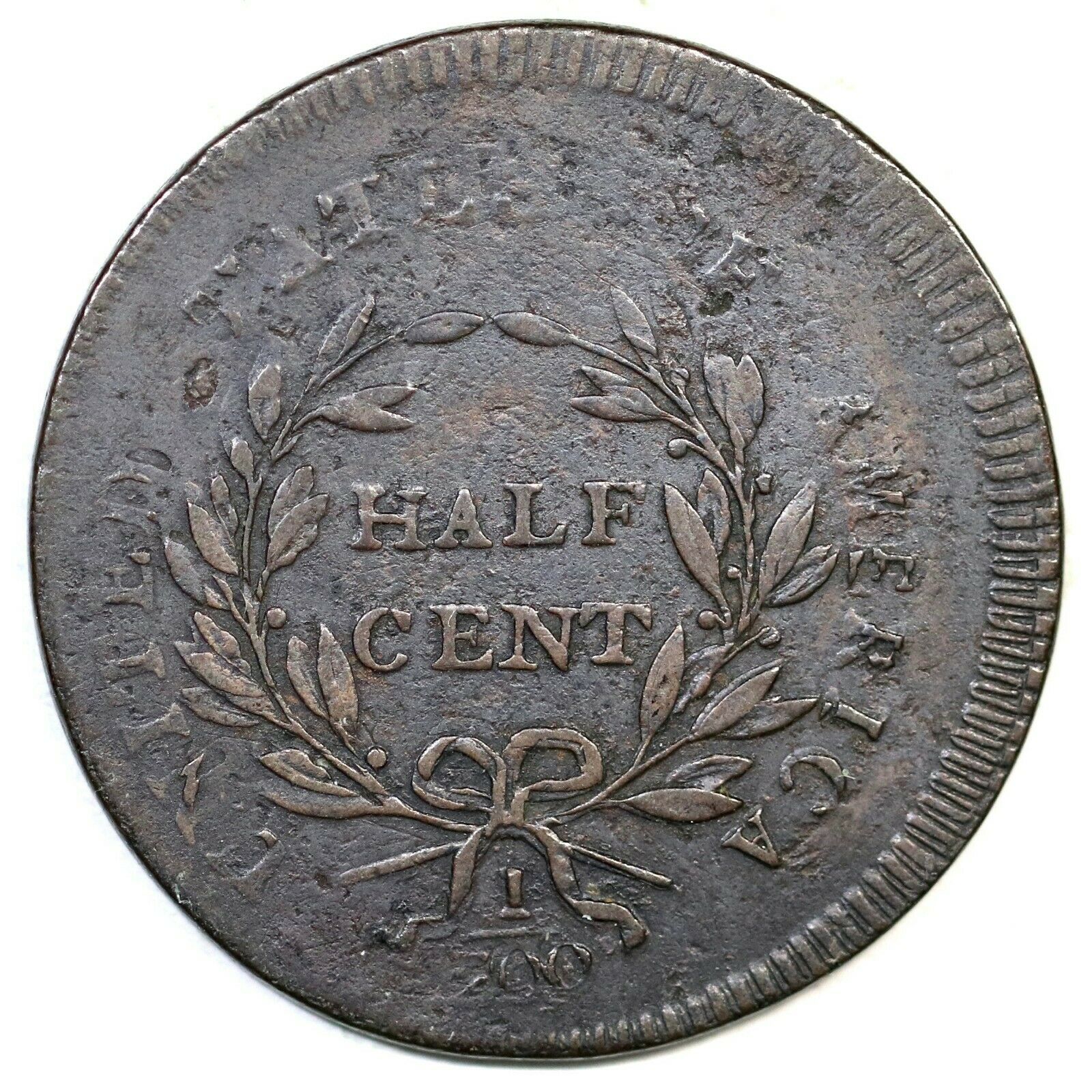 1795 C-6a R-2 Double Struck Liberty Cap Half Cent Coin 1/2c - Fresh Stock Dated December 2025